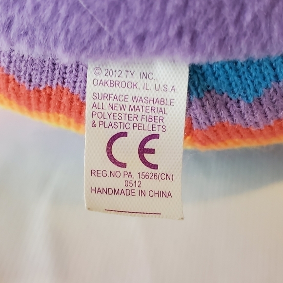 TY Sock Monkey Beanie Ballz Rainbow  8" Plush - Picture 8 of 9